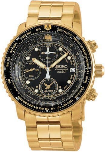 Seiko pilotski muški ručni sat sa čeličnom narukvicom SNA414