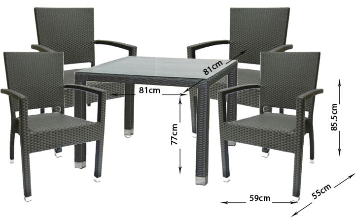 Garnitura Za Sedenje Ticciano - Aluminijum - PE Ratan