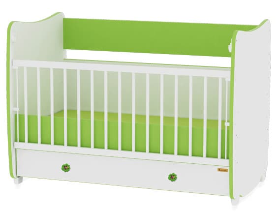 Lorelli Drveni krevetac za bebu 2u1 Dream White Green