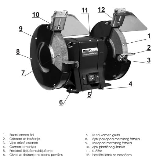 Dvostrani oštrač W-DS 400 72840020