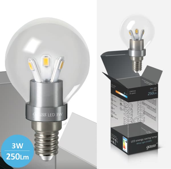 Štedljive LED sijalice 10 kom. Gauss E14 3W 220V 4100K HA105201203