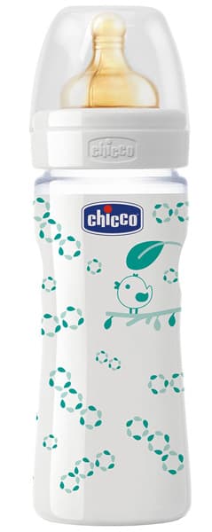 Chicco Staklena flašica sa kaučuk cuclom Well-Being 240ml  00070820310000