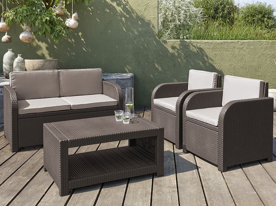 Wicker Ratan Garnitura Managua Braon - Bež