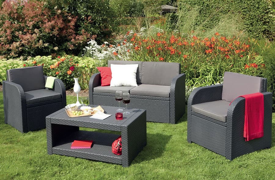 Wicker Ratan Garnitura Managua Antracit - Siva