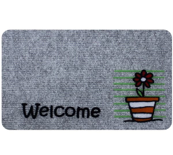 Otirač 40 x 60 Flock Četvrtasti sivi Flower pot