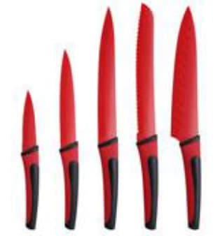Bergner Nož set 5 kom Renberg Flash red RB-2516-R