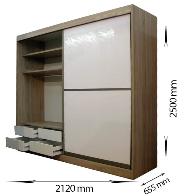 Klizni plakar Insert Gigant sa 2 krila i 4 fioke