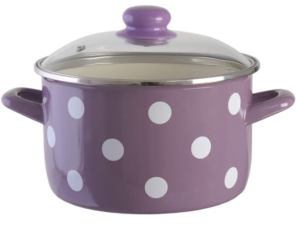 Metalac Duboka šerpa Novum sa poklopcem 24 cm ljubičasta sa tufnama 147615