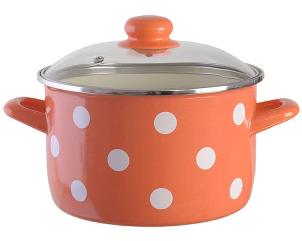 Metalac Duboka šerpa Novum sa poklopcem 20 cm narandžasta sa tufnama 147463