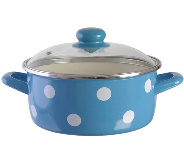 Metalac Plitka šerpa Novum sa poklopcem 20 cm plava sa tufnama 147645