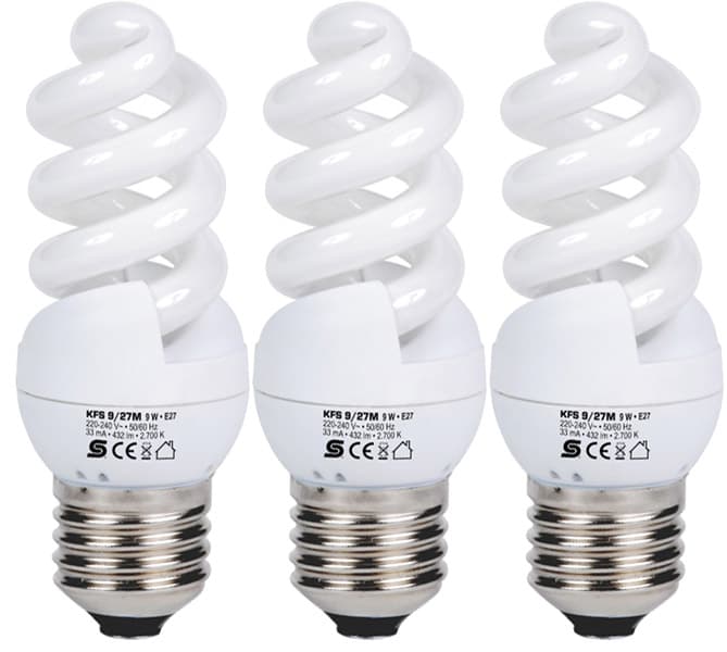 Štedljiva sijalica hladno bela 9W KFS9/27H 3 komada