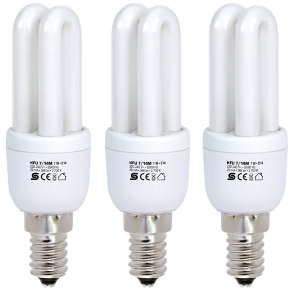 Štedljiva sijalica toplo bela 7W E14 KFU7/14M 3 komada