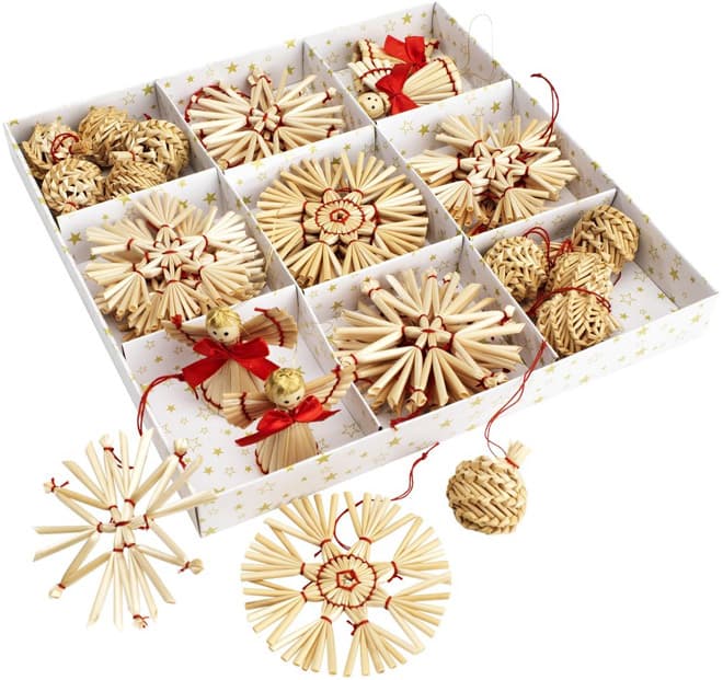 Novogodišnji i Božićni Slamnati Ukrasi za jelku Strawy