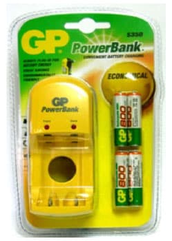 Punjač za baterije GP S350 sa 4 punjive baterije AAA 800 mAh