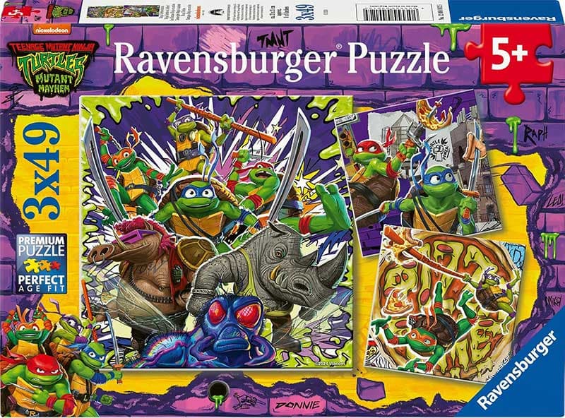Slagalice puzzle za decu 3x49 delova Nindža Kornjače Ravensburger 12004012