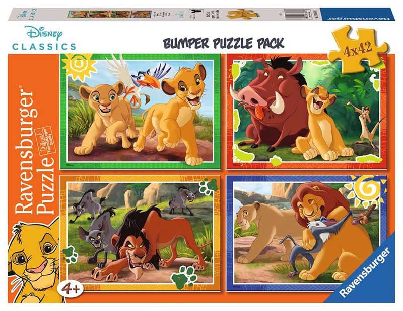 Puzzle slagalica za decu 4x42 dela Disney Lion king Ravensburger 12004058