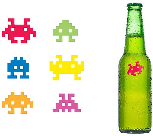 Kikkerland Space Invaders Markeri za čaše i flaše BA23SP