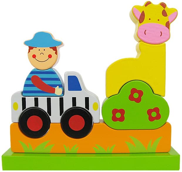 Drvene kocke sa magnetima 4Kids Safari 22564