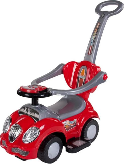 Dečija guralica sa naslonom i ručkom za guranje 452 crvena