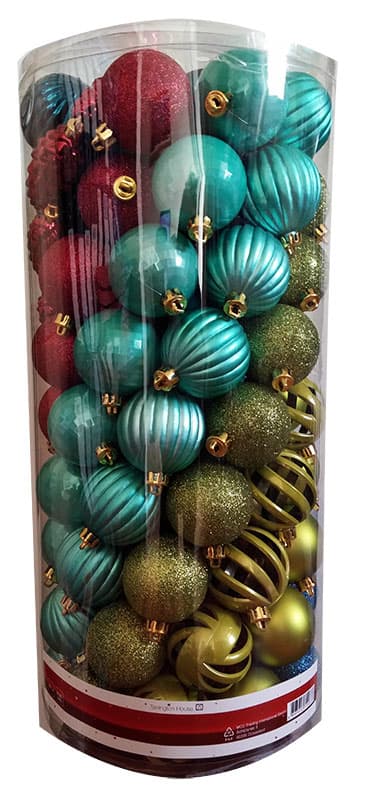 Ukrasi Za Novogodišnju Jelku - 101 Kugla plava crvena žuta