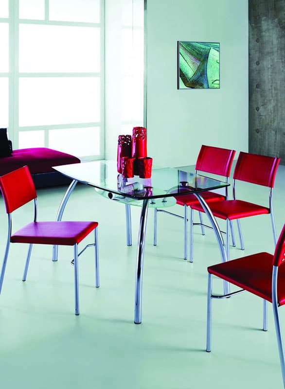 Trpezarijski Sto Frankie Metal-Staklo