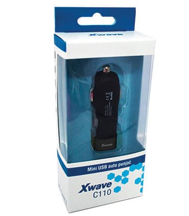 Auto punjač Xwave C110 USB 5V DC 1A crni 021824