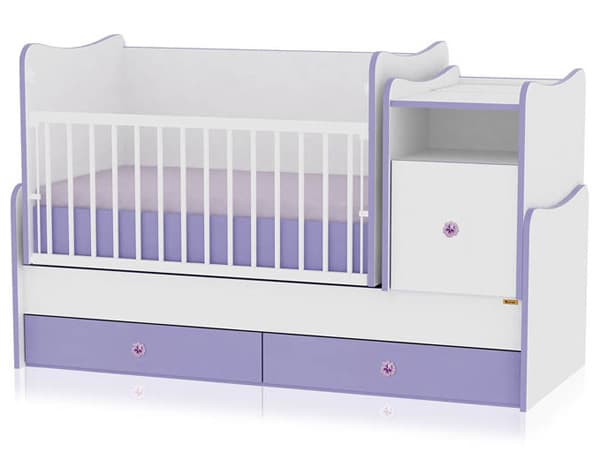 Lorelli Drveni krevetac Trend Plus White Violet