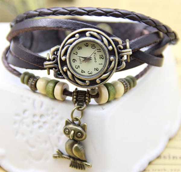 Ručni časovnik Vintage Sova Brown