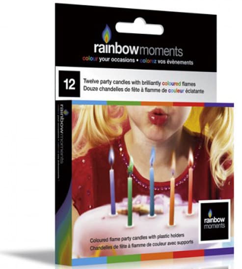 Ukrasne rođendanske svećice sa plamenom u boji Rainbow Moments BDAY-M-12