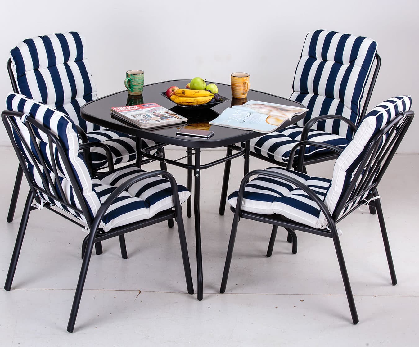 Baštenska Garnitura Nadadouro 4 Stolice i Sto Sa Staklom