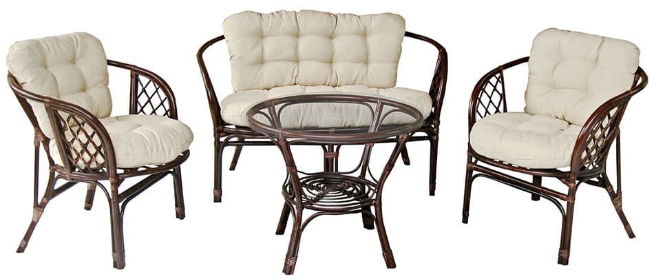 Bambus Ratan Prirodna Garnitura Barbados - Braon - Bež