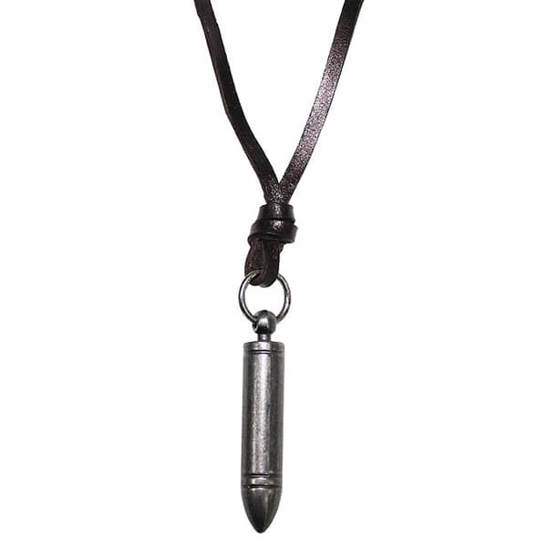 Kožna ogrlica sa priveskom Metak Max Fuchs MFH 28125C 4957