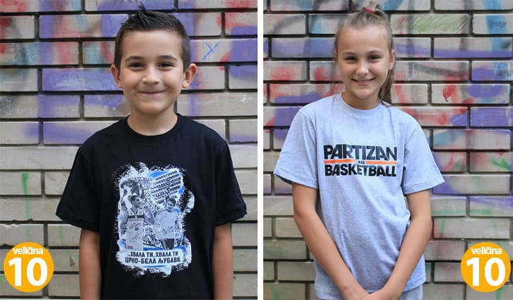 Akcija 2 za 1200 din Decije majice KK Partizan veličine 10 i 10 - Hvala Ti, Hvala Ti i Partizan Basketball