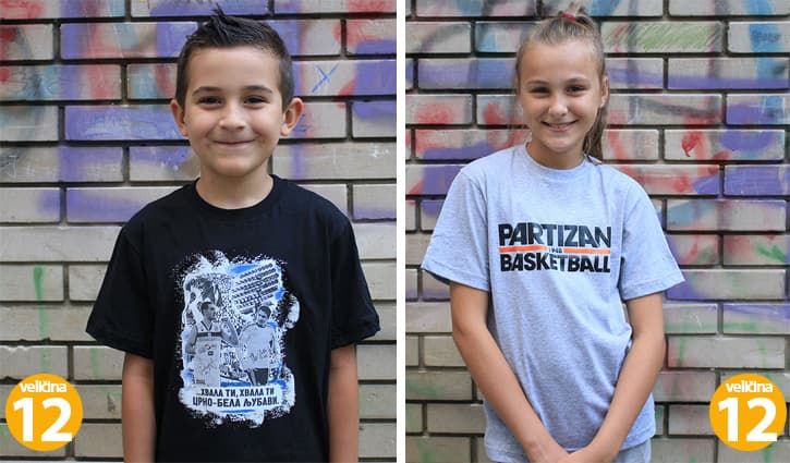 Akcija 2 za 1200 din Decije majice KK Partizan veličine 12 i 12