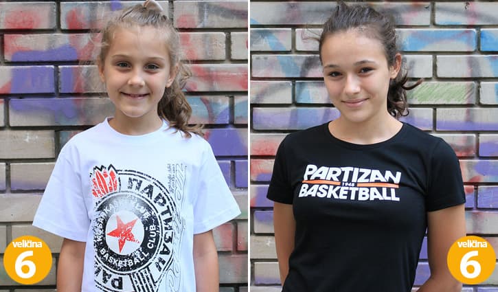 Akcija 2 za 1200 din Decije majice KK Partizan veličine 6 i 6 - Najbolji tim i Partizan Basketball 