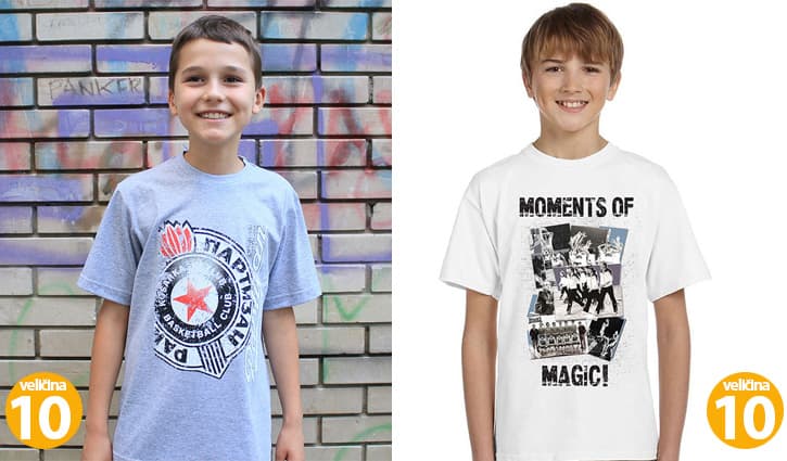 Akcija 2 za 1200 din Decije majice KK Partizan veličine 10 i 10 - Moments Of Magic i Najbolji tim