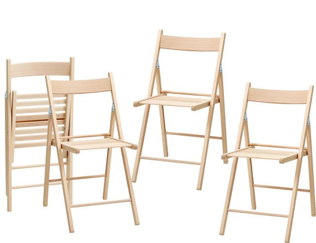 Četiri drvene sklopive trpezarijske stolice Bondo