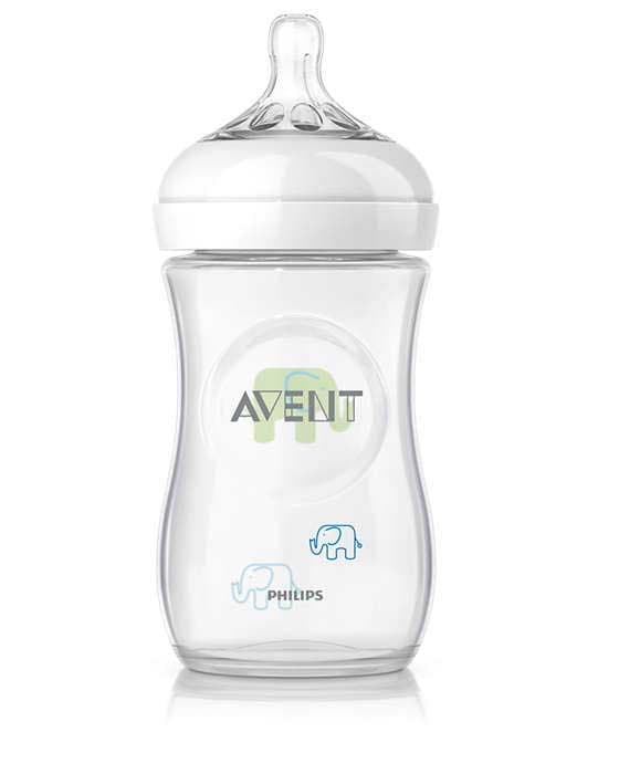 Avent Flašica za bebu Natural 260ml Slon plava