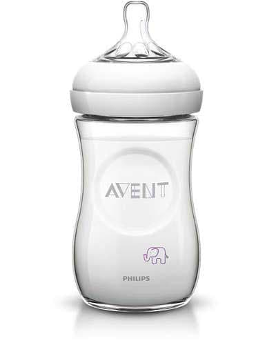 Avent Flašica za bebu Natural 260ml Slon roze