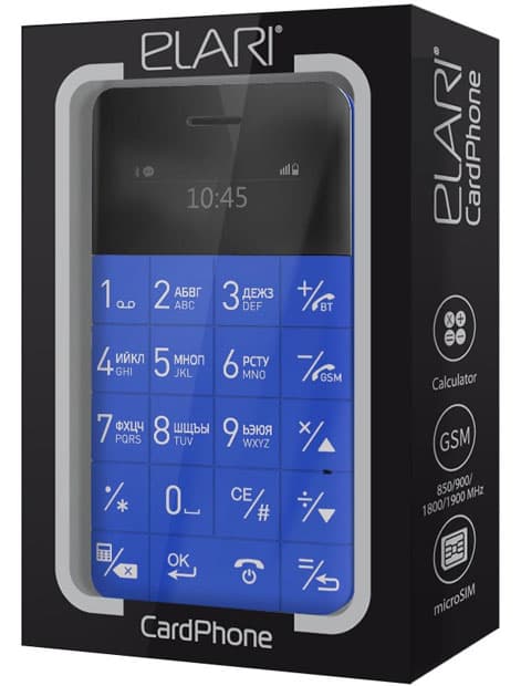 Elari CardPhone Mobilni telefon veličine kreditne kartice plavi ELCPBLU