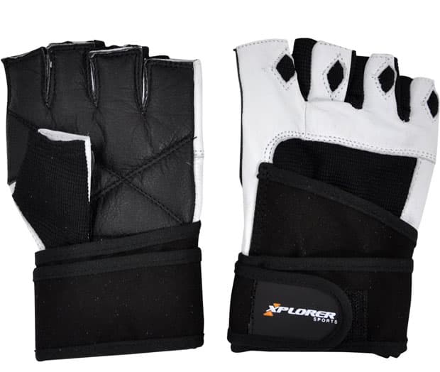 Fitnes rukavice Xplorer bele koža L 06636