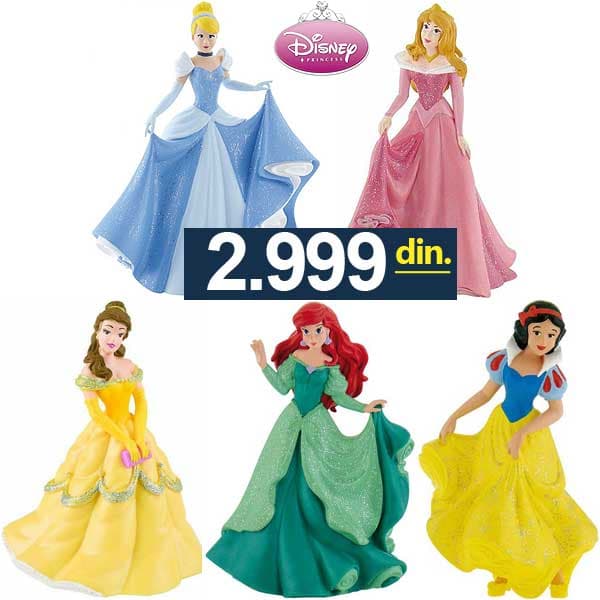 Bullyland Disney Figurice Princeze Pepeljuga Snežana Aurora Ariel Bel 