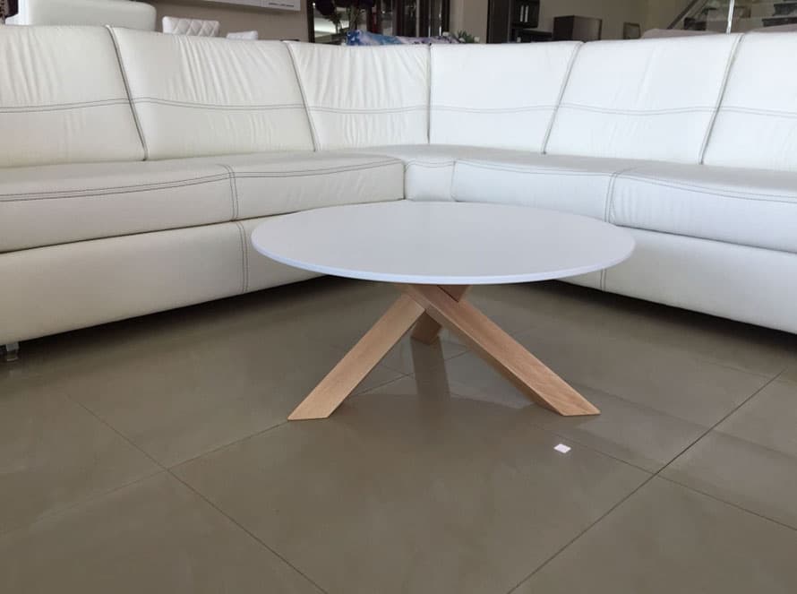 Klub Sto Harvi Mini - Natur / Belo Visoki Sjaj