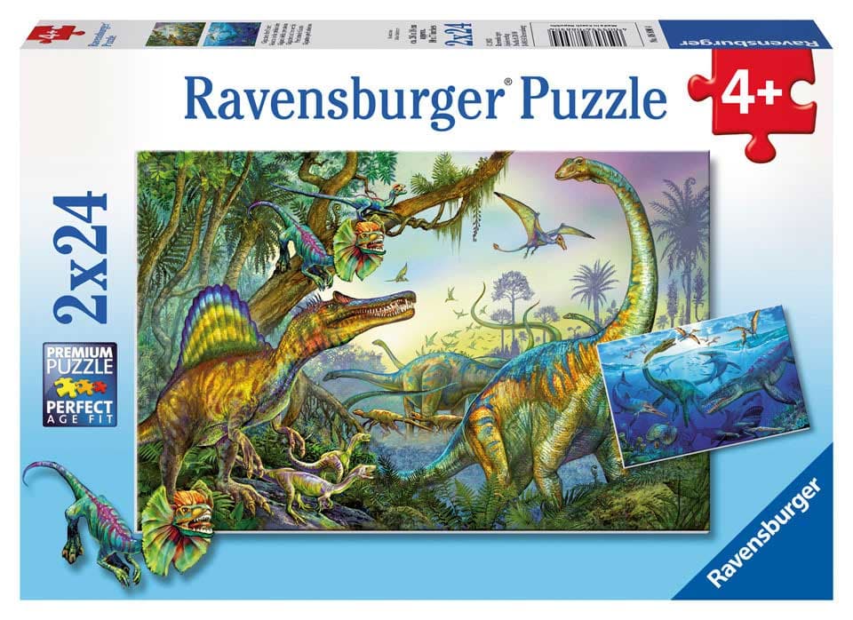 Ravensburger puzzle Dečije puzle - 2x24 - Dinosaurusi - Prehistoric Giants  2x24 dela RA08890