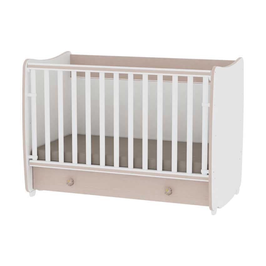 Lorelli Drveni krevetac za bebu 2u1 Dream White Oak