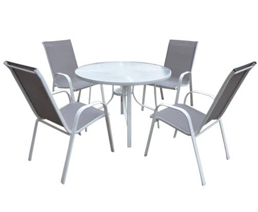 Baštenska Garnitura Lycia WH 4 Stolice i Sto Sa Staklom