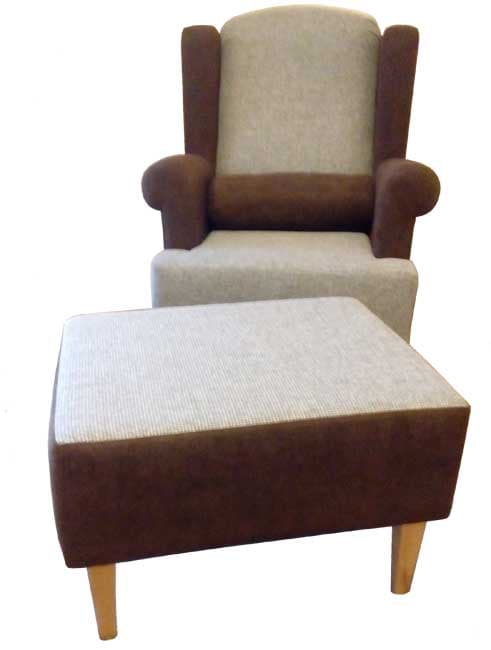 Fotelja sa tabureom Nevada braon siva