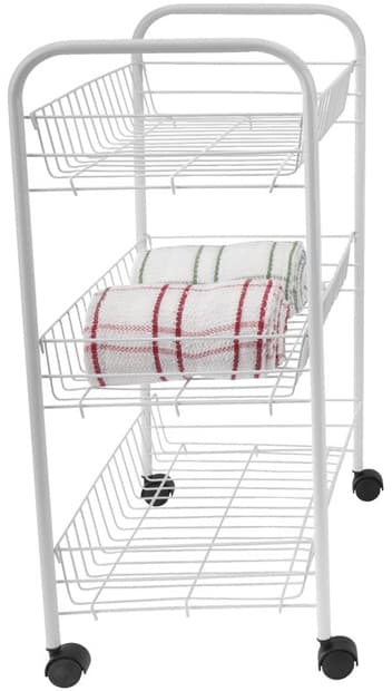 Polica sa točkićima bela