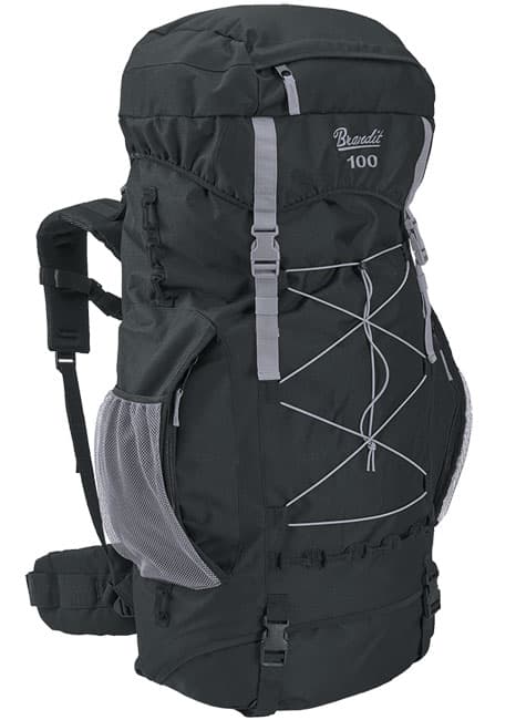 Planinarski ranac Brandit Aviator sa ojačanjima 100 litara crni BR 8018 01