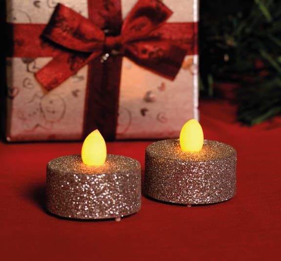 Ukrasne LED sveće sa srebrnim šljokicama 10 komada CD2/SX